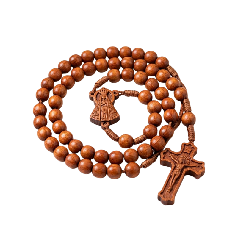 Terço Artesanal de Pau Brasil Nossa Senhora Aparecida