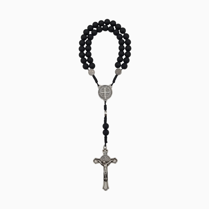 Terço São Bento Perola Preto Fosco